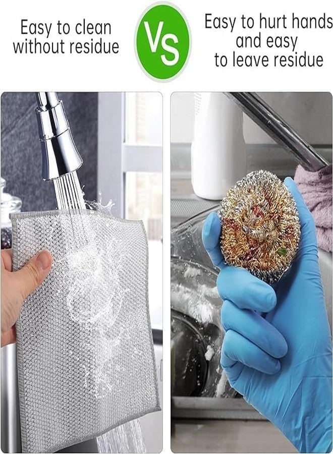 VIHLANATH Non Scratch Wire Dish Cloth (Pack of 10), Steel Scrubber for Utensils Cleaning, Multipurpose Wet and Dry Cleaning, Stainless-Steel Dish Wash Scrubber for Washing Dishes, Sinks, Counters - Image 5